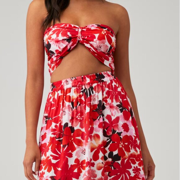 🌺 Tiare Hawaii Floral 2-Piece Set (Top & Skirt) - M/L - Picture 1 of 15